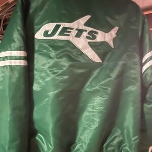 Green Starter Jets Logo Jacket with tear sewn